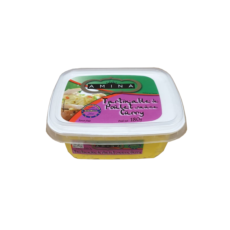 Tartinable de poulet sauce curry halal "AMINA" - 160g